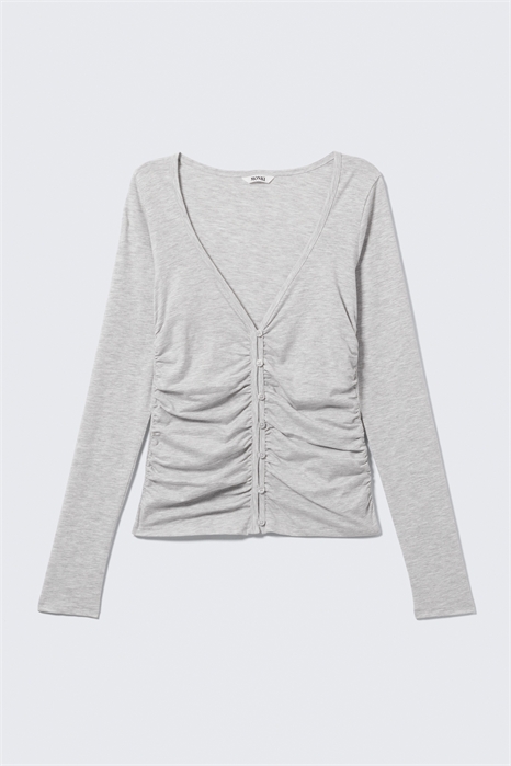 Кофта кардиган со сборками и V-образным вырезом артикул 1332948004