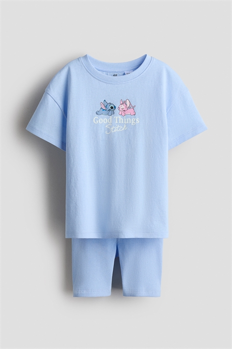 Комплект футболка с принтом и шорты из хлопка артикул 1333908002