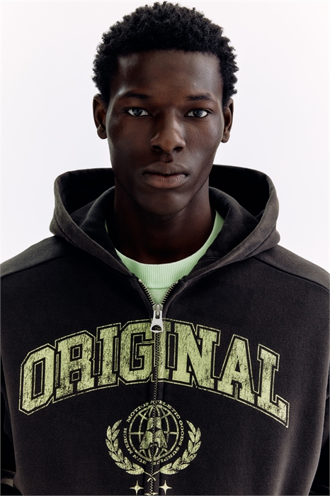 Худи с капюшоном и принтом, свободного кроя, на молнии артикул 1337857001