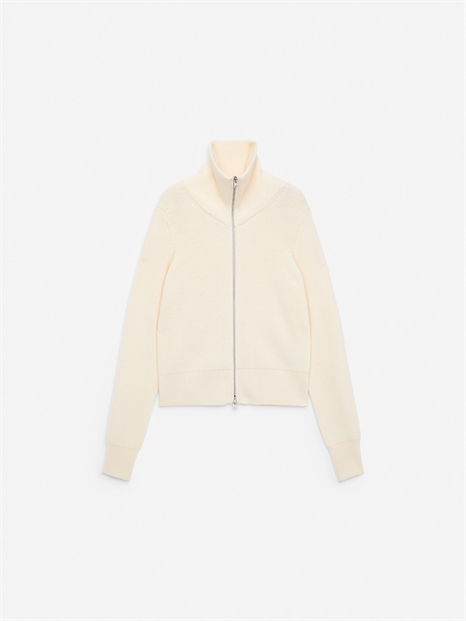 Шерстяно-хлопковый кардиган на молнии артикул 1297897002