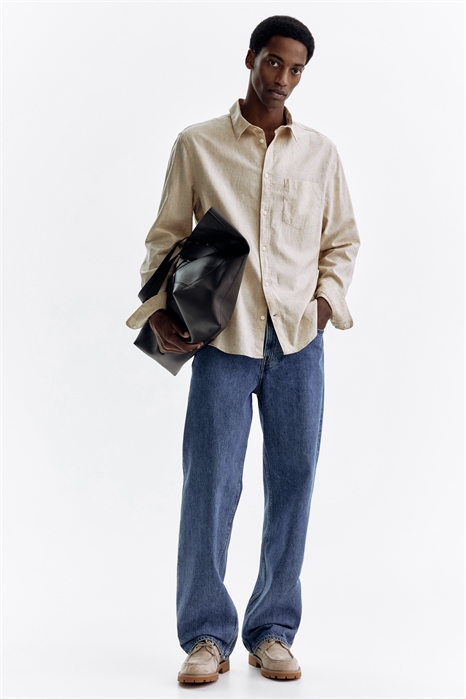 Рубашка Regular Fit из льняного бленда артикул 1256945001