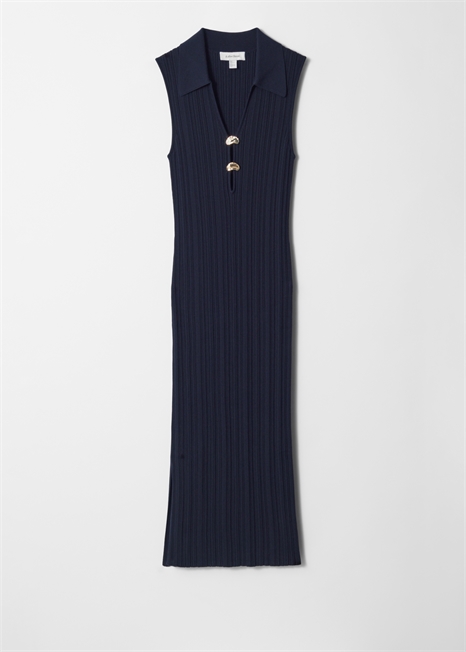 Платье-миди из трикотажа в рубчик артикул 1292903001