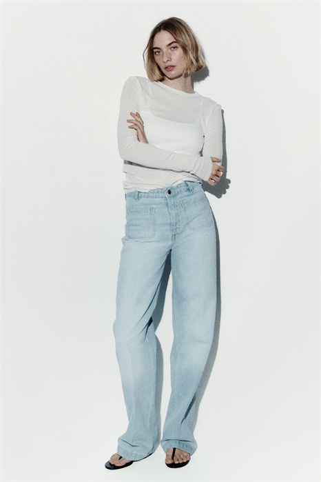 Широкие высокие джинсы артикул 1314869006