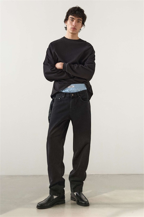 Джинсы с прямыми брючинами артикул 155532863