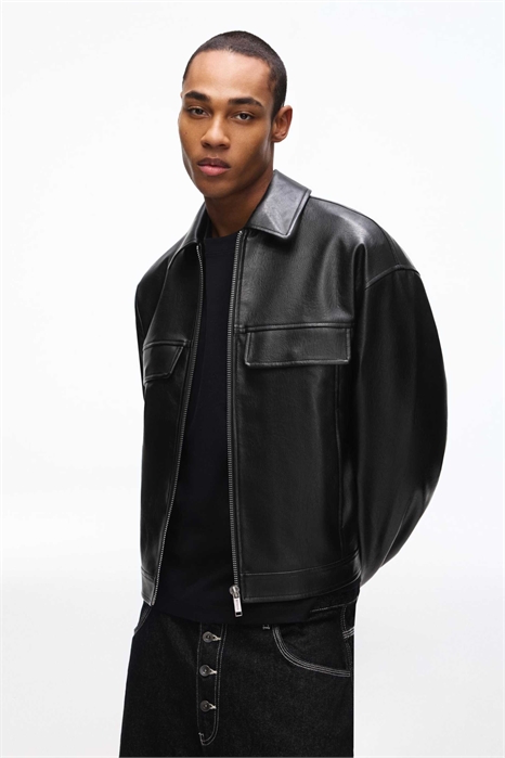 Куртка прямого кроя из искусственной кожи артикул 155120431