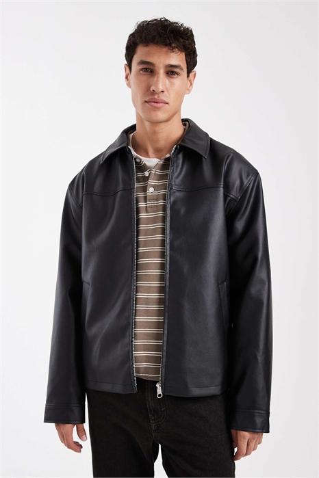 Куртка Харрингтон из искусственной кожи артикул 151256524