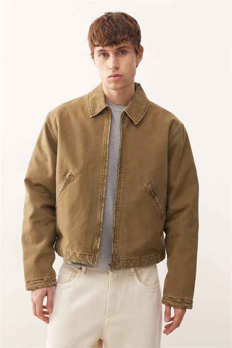 Куртка из вымытого полотна прямого кроя артикул 154338642