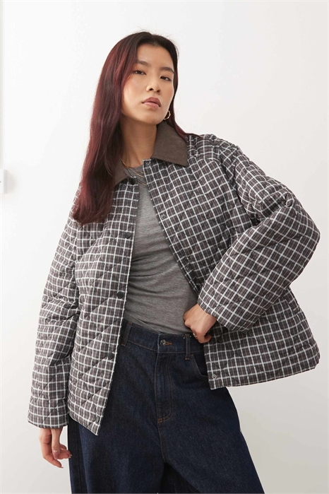 Стеганая клетчатая куртка артикул 154133324