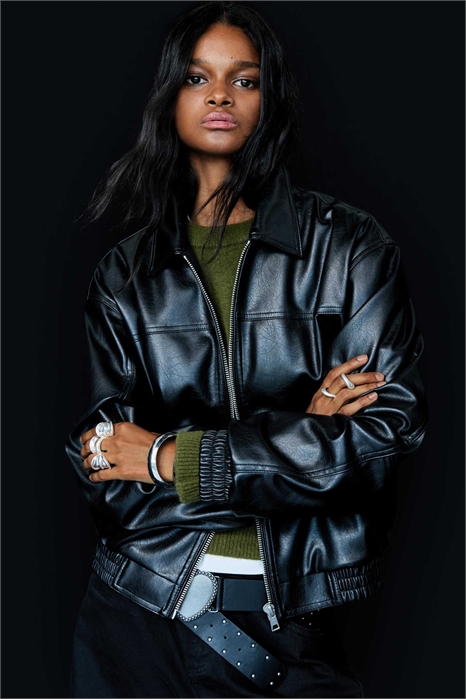 Куртка оверсайз из искусственной кожи артикул 149245482