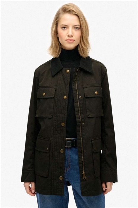 Восковая куртка из излишков оливкового цвета артикул 155614211