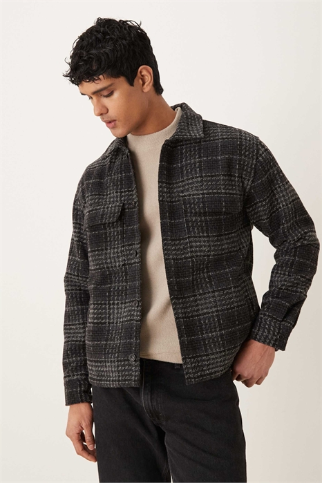 Свободная рубашка-жакет из букле артикул 154314247