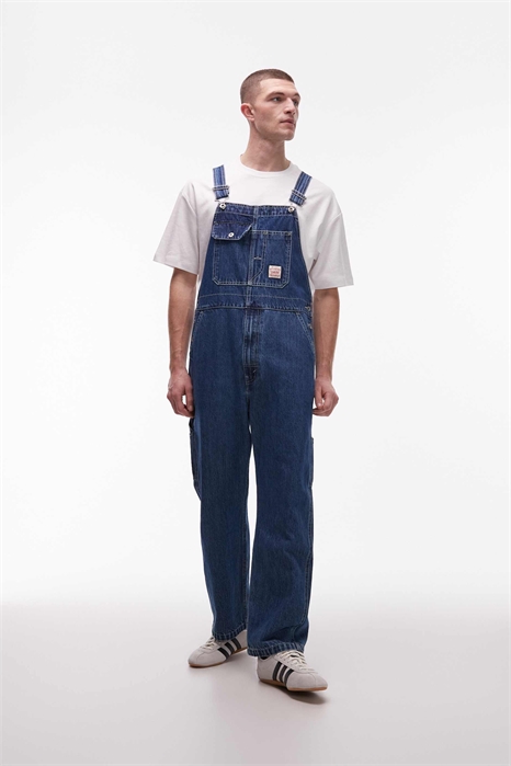Рабочий комбинезон из джинсовой ткани свободного кроя унисекс артикул 149834125