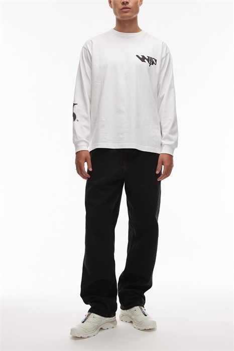 Джинсы с прямыми брючинами и одним отворотом артикул 148887049