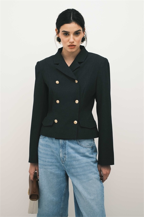 Двубортный укороченный блейзер артикул 155594107