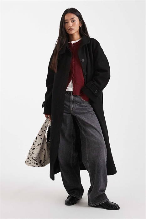 Тренч с воротником-воронкой и удлиненным силуэтом артикул 142116323