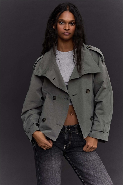 Тренч с воротником-воронкой артикул 155444262