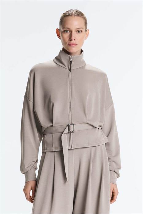 Куртка из модала с мягкой текстурой и корсетным поясом артикул 156220495