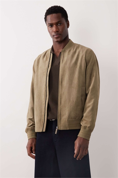 Куртка-бомбер из искусственной замши артикул 155216296