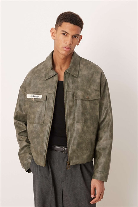 Куртка на молнии из полиуретана артикул 154082815