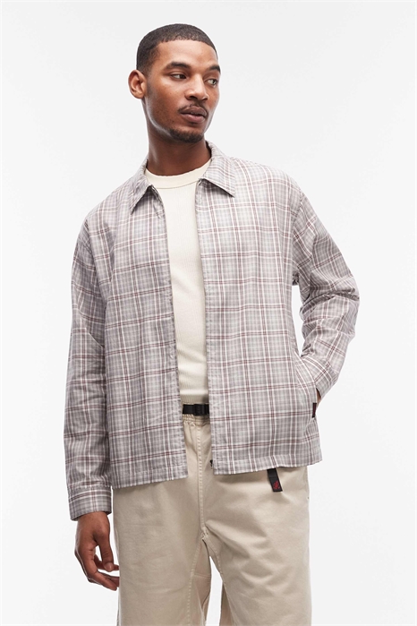 Куртка-гараж с застежкой-молнией в клетку, натурального цвета артикул 155091484