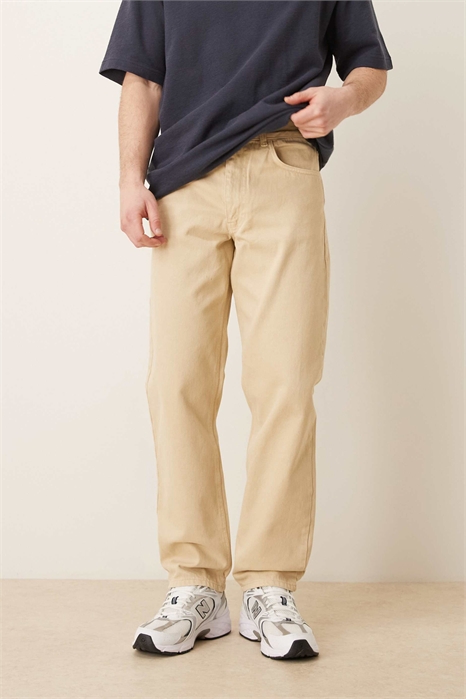 Прямые джинсы цвета экрю артикул 155312259