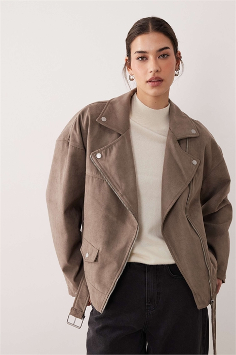 Куртка-косуха из искусственной замши артикул 154134964