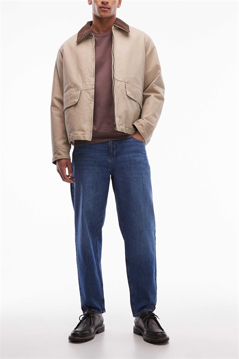 Джинсы свободного кроя с зауженными штанинами артикул 152709818