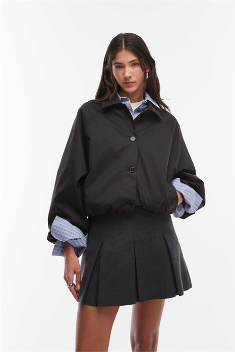 Эксклюзивная куртка с воротником и застежкой-кнопками артикул 154869022