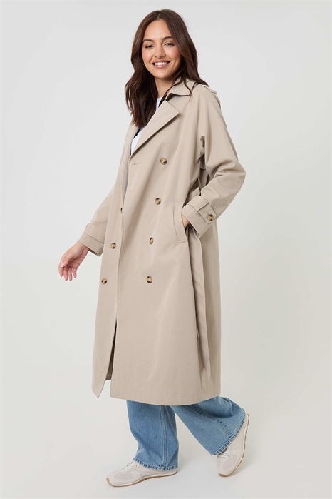 Длинный тренч с двойной застежкой артикул 155550677