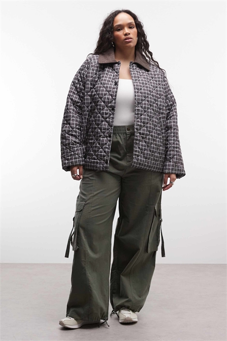 Стеганая клетчатая куртка артикул 154133335