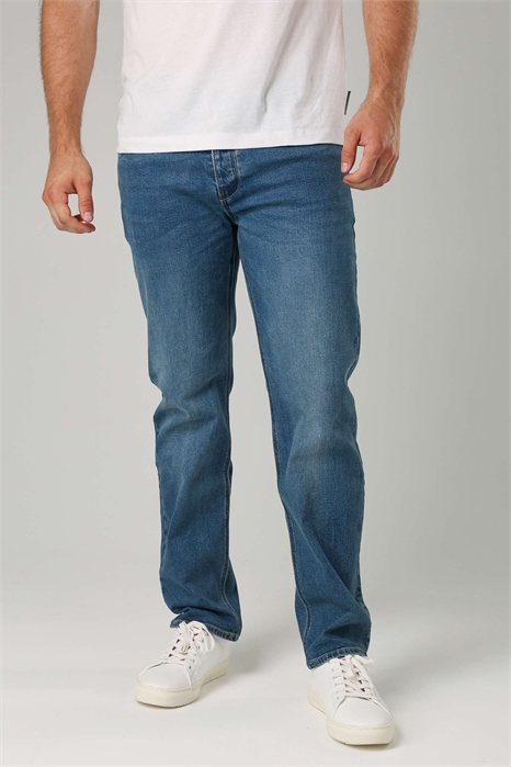 Джинсы из эластичного денима с прямыми брючинами артикул 152059504