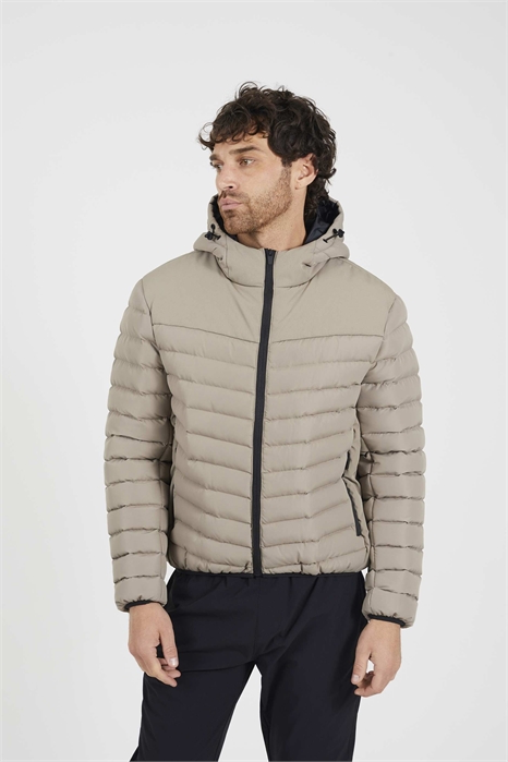 Куртка с капюшоном и утеплением, цвет серо-коричневый артикул 153064129