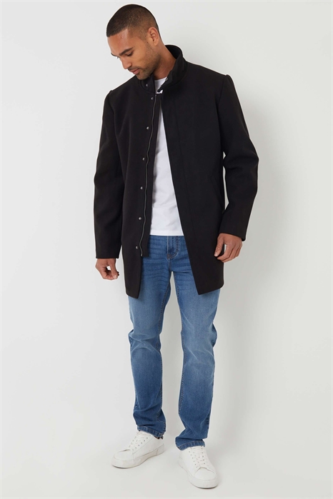 Пальто с воротником-воронкой из искусственной шерсти с длинным покроем артикул 151347762