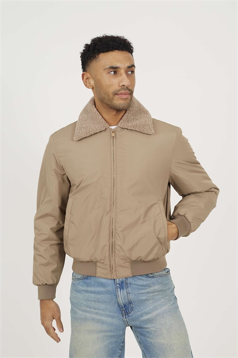 Куртка Харрингтона с воротником из борж артикул 153063127