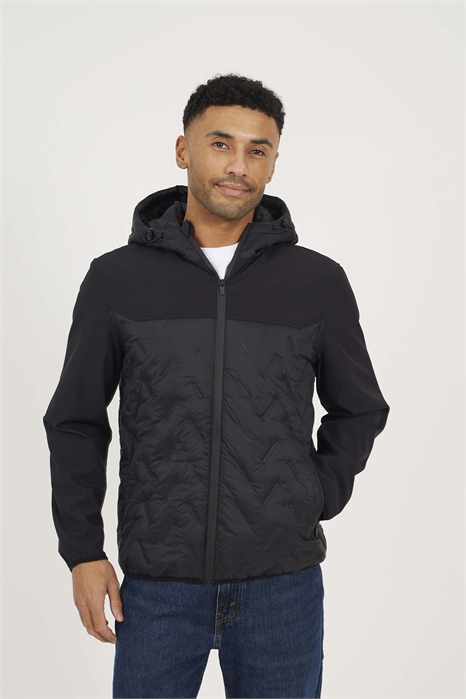 Стеганая куртка с капюшоном на молнии артикул 153063186