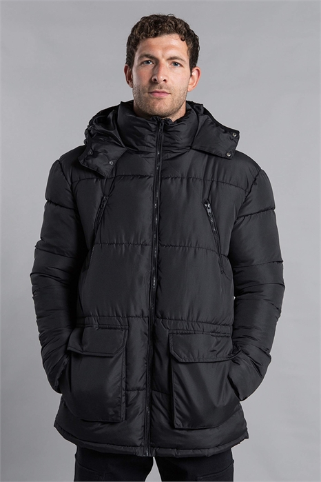 Утепленная парка с капюшоном и удлиненным кроем артикул 152059154