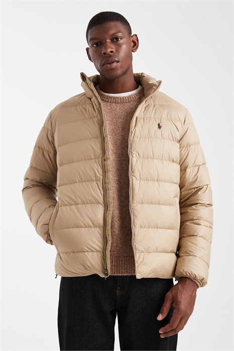 Куртка-пуховик с логотипом в виде значка, легкая, с утеплителем артикул 148262117