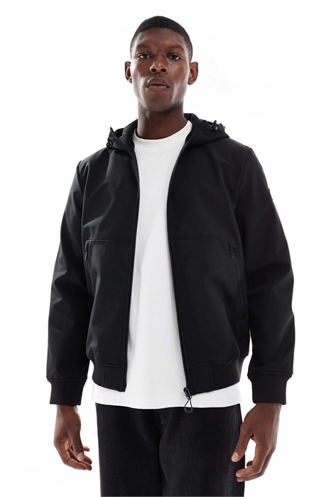 Куртка-бомбер из мягкого шелла на молнии артикул 150564778