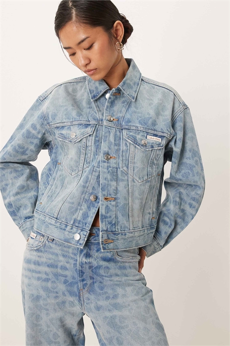 Джинсовая куртка-тракер с логотипом артикул 154174094