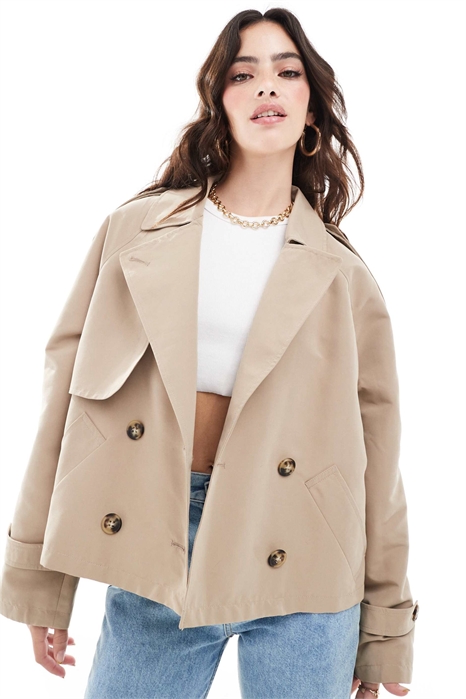 Короткий тренч прямого кроя артикул 136854695