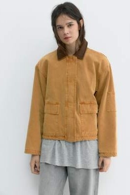 Куртка с комбинированным воротником артикул 155714674