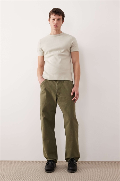 Джинсы-комбинезон из канваса свободного кроя артикул 148262153