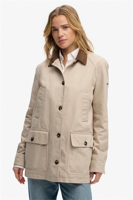 Хлопковая куртка Estate в цвете «гумус-бежевый» артикул 155614287