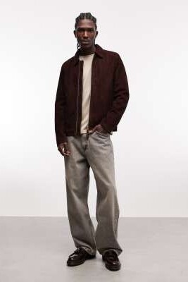 Куртка Харрингтон из натуральной замши артикул 155642484