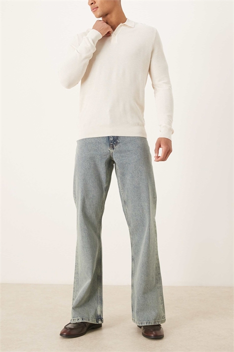 джинсы с широкими расклешенными брючинами артикул 150871246