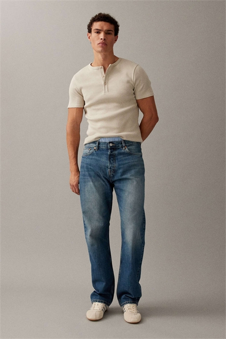 Джинсы свободного кроя с прямыми брючинами артикул 153682969