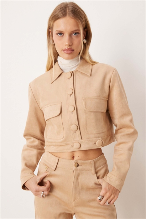 Короткая куртка из искусственной замши артикул 152422869