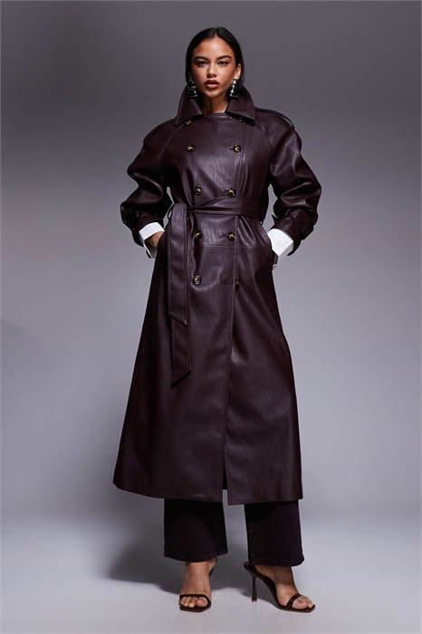 Тренч из искусственной кожи с фактурной поверхностью из коллекции ASOS X THE SOURCED артикул 149148776