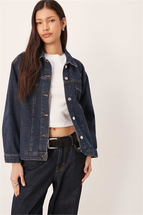 Джинсовая куртка в стиле вестерн свободного кроя артикул 150934232