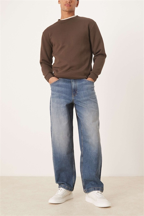 Джинсы свободного кроя с прямыми брючинами артикул 150323875